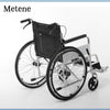 Metene Lightweight Wheelchair for Adults, Foldable, 250 lb Weight Capacity, Fixed Arms, Removable Footrest, Black Steel Frame, Portable Standard Wheelchair for Seniors